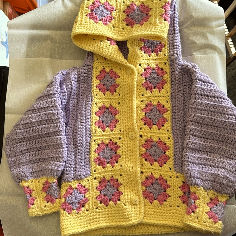 Handmade Crochet Sweater Jacket for Little Girls
